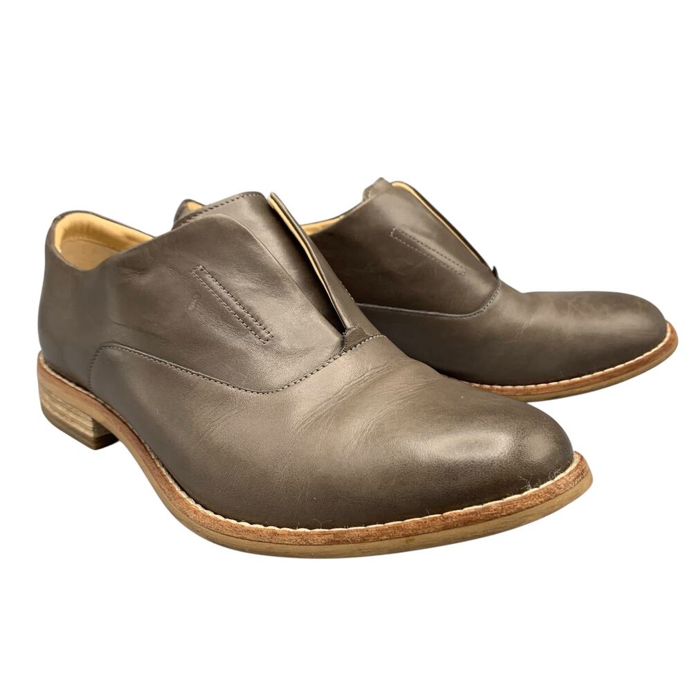 Clarks Edenvale Opal Shoes Size 8 1/2 M Oxford Style Leth Gray Slip On Leather